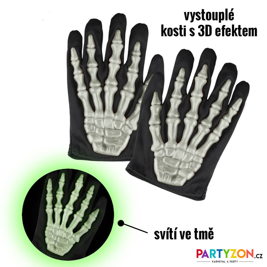 rukavice ruce kostlivec pro deti halloween